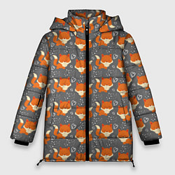 Куртка зимняя женская Веселые лисички, цвет: 3D-красный