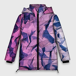 Куртка зимняя женская Полигональная скальная текстура, цвет: 3D-красный