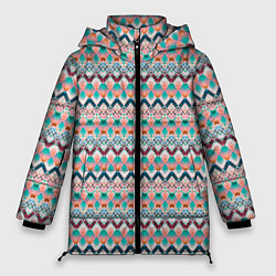 Женская зимняя куртка Многоцветный полосатый восточный орнамент