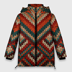 Куртка зимняя женская Вязаная ткань - текстура, цвет: 3D-светло-серый