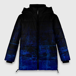 Женская зимняя куртка Однотонный черный и темно синий гранжевый градиент
