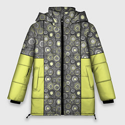 Куртка зимняя женская Абстрактный узор с неоновыми вставками, цвет: 3D-черный