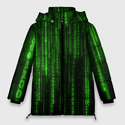 Куртка зимняя женская Двоичный код зеленый, цвет: 3D-черный