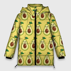 Женская зимняя куртка Авокадо Паттерн - Желтая версия
