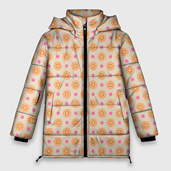 Куртка зимняя женская Цветочки пастельного цвета, цвет: 3D-красный