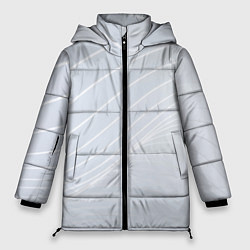 Женская зимняя куртка Серый фон и белые линии