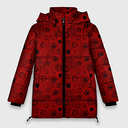 Женская зимняя куртка Красный абстрактный узор