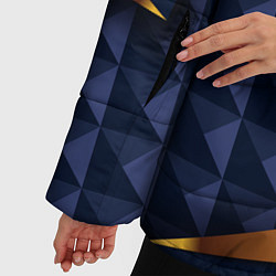 Куртка зимняя женская Золотой герб России на объемном синим фоне, цвет: 3D-светло-серый — фото 2