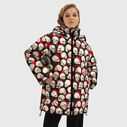 Куртка зимняя женская Улыбающийся череп, цвет: 3D-красный — фото 2