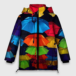 Женская зимняя куртка Разноцветные зонтики - композиция