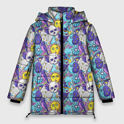 Куртка зимняя женская Череп и солнце, цвет: 3D-светло-серый