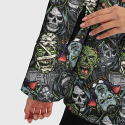 Куртка зимняя женская Череп, зомби и вампир, цвет: 3D-красный — фото 2
