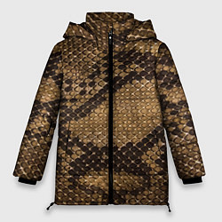 Куртка зимняя женская Кожа питона - fashion 2028, цвет: 3D-черный