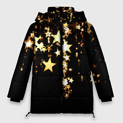 Женская зимняя куртка Золотые праздничные звезды