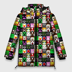 Куртка зимняя женская Minecraft characters, цвет: 3D-черный