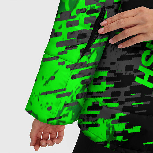Женская зимняя куртка Билли Айлиш зелёная краска / 3D-Красный – фото 5