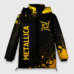 Куртка зимняя женская Metallica - gold gradient: надпись, символ, цвет: 3D-черный