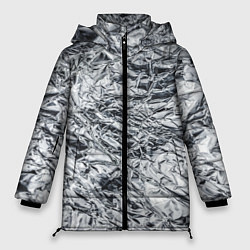 Женская зимняя куртка Фольга и серебро в модном дизайне