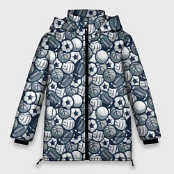 Куртка зимняя женская Мячи спортивные, цвет: 3D-светло-серый