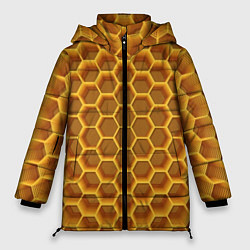 Куртка зимняя женская Volumetric honeycombs, цвет: 3D-красный