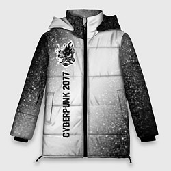 Женская зимняя куртка Cyberpunk 2077 glitch на светлом фоне: по-вертикал