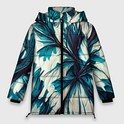 Куртка зимняя женская Абстрактные цветочные узоры, цвет: 3D-светло-серый