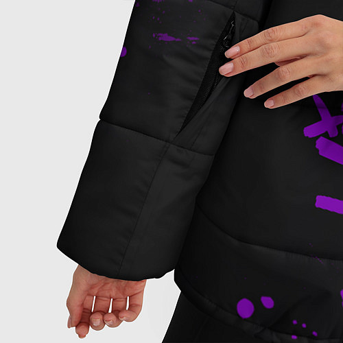 Женская зимняя куртка Blink 182 фиолетовые брызги / 3D-Красный – фото 5