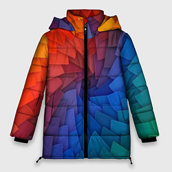 Куртка зимняя женская Листы цветной бумаги, цвет: 3D-красный