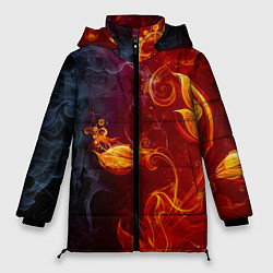 Женская зимняя куртка Огненный цветок с дымом