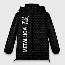 Куртка зимняя женская Metallica glitch на темном фоне: по-вертикали, цвет: 3D-черный