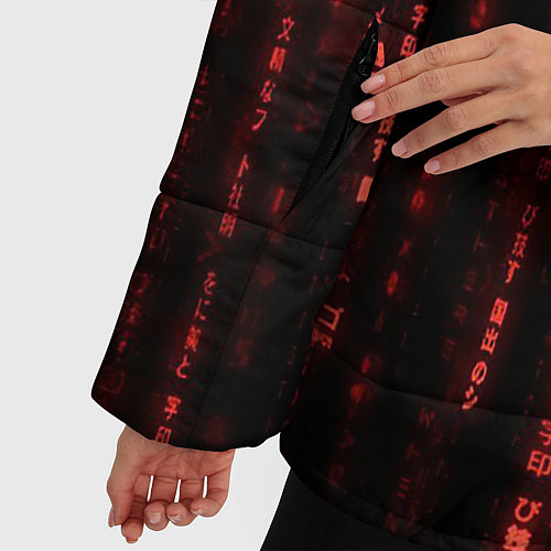 Женская зимняя куртка Программные иероглифы / 3D-Светло-серый – фото 5