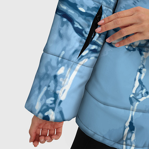 Женская зимняя куртка Водные подтёки на стекле / 3D-Светло-серый – фото 5