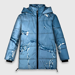 Куртка зимняя женская Водные подтёки на стекле, цвет: 3D-светло-серый