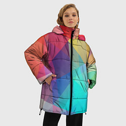Куртка зимняя женская Нежный разноцветный фон, цвет: 3D-светло-серый — фото 2