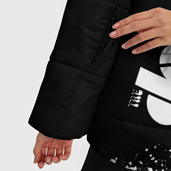 Куртка зимняя женская The Doors и рок символ на темном фоне, цвет: 3D-черный — фото 2