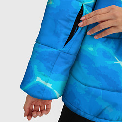 Куртка зимняя женская Абстрактные волны бассейна - текстура, цвет: 3D-светло-серый — фото 2