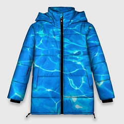 Женская зимняя куртка Абстрактные волны бассейна - текстура