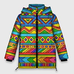 Куртка зимняя женская Красивый цветной орнамент, цвет: 3D-светло-серый