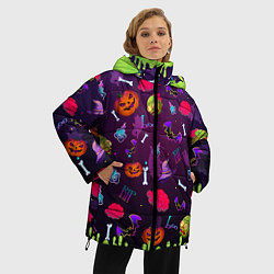 Куртка зимняя женская RIP halloween, цвет: 3D-светло-серый — фото 2
