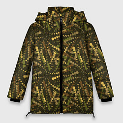 Женская зимняя куртка Милитари горошек разноцветный