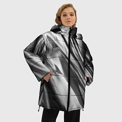 Куртка зимняя женская Объёмный сатин - текстура, цвет: 3D-красный — фото 2