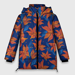 Женская зимняя куртка Осенние абстрактные цветы