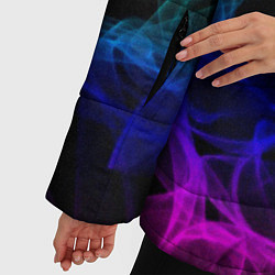 Куртка зимняя женская Разноцветный неоновый дым, цвет: 3D-черный — фото 2