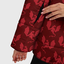 Куртка зимняя женская Паттерн с драконами, цвет: 3D-красный — фото 2