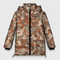 Женская зимняя куртка Цифровой камуфляж - серо-коричневый