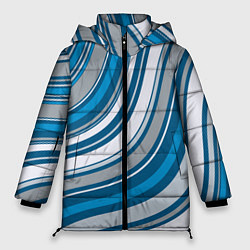 Куртка зимняя женская Волнистые полосы - текстура, цвет: 3D-черный