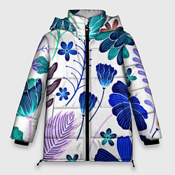 Куртка зимняя женская Графичная растительная композиция, цвет: 3D-красный