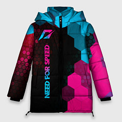 Женская зимняя куртка Need for Speed - neon gradient: по-вертикали