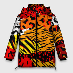 Куртка зимняя женская Абстрактный узор, цвет: 3D-красный