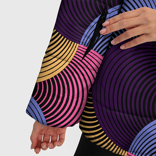 Женская зимняя куртка Абстрактные полосы - оптическая иллюзия / 3D-Красный – фото 5
